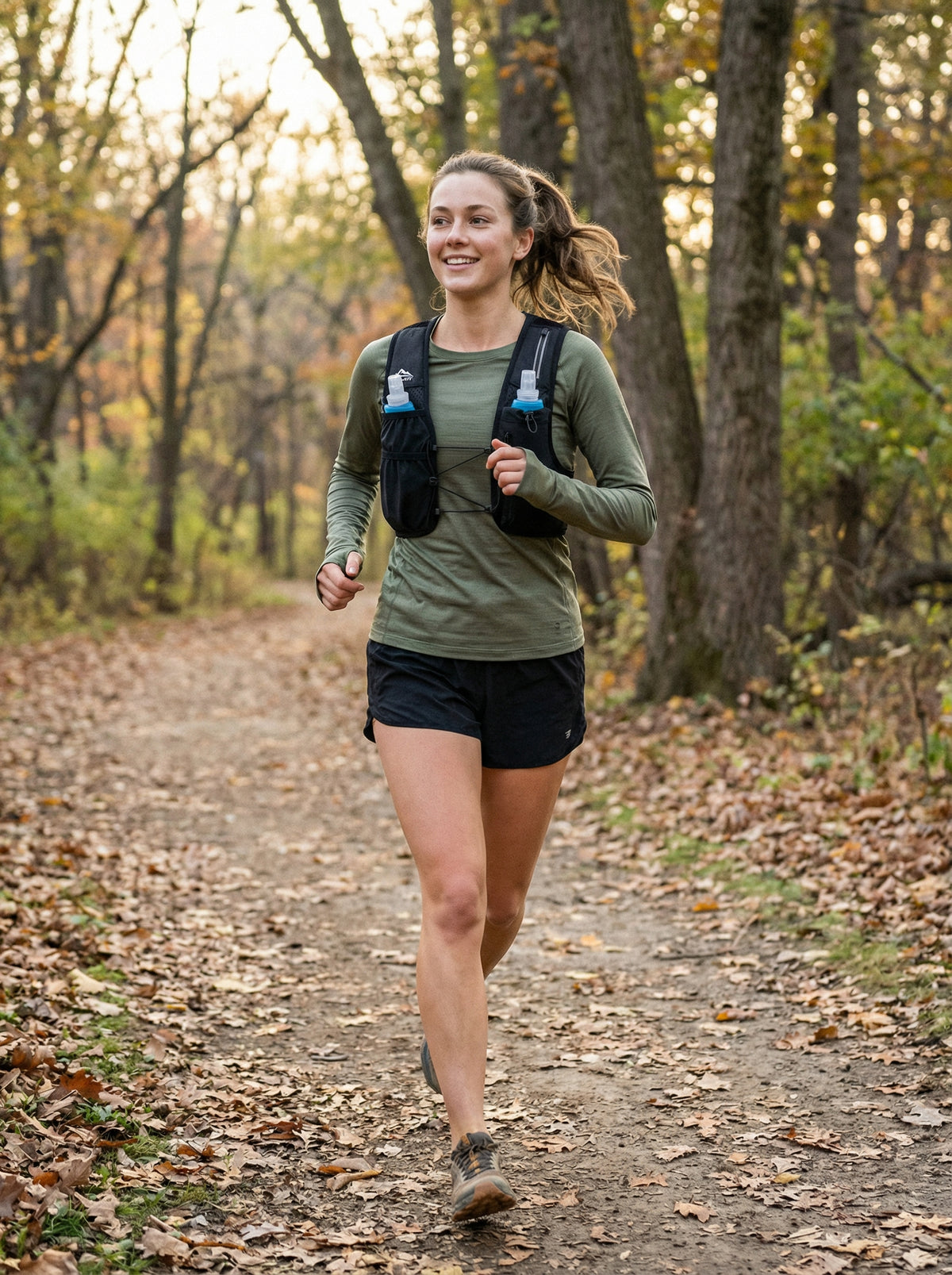 Zelvot | Adjustable Reflective Running Vest: 500ml Flask, USA Patent, Lightweight for Men & Women