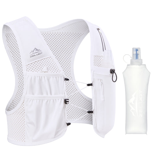 Zelvot | Adjustable Reflective Running Vest: 500ml Flask, USA Patent, Lightweight for Men & Women